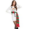Tipsy Elves Women's Snowman Scarf Sweater Dress - Festive  White Snowman Dress for Women - 2 of 4
