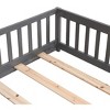 LOVMOR Montessori Floor Bed with Safety High Fence, Wood Kids Floor Beds Frame, Solid Wood Toddler Playhouse Bedframe - 4 of 4