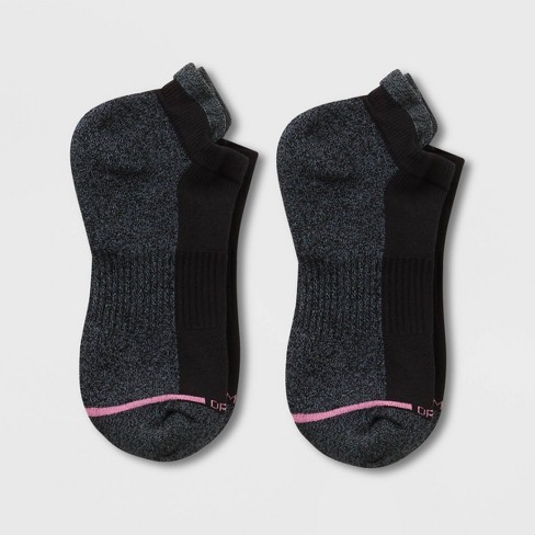 Dr. Motion Women's 2pk Mild Compression Ankle Socks - Black 4-10