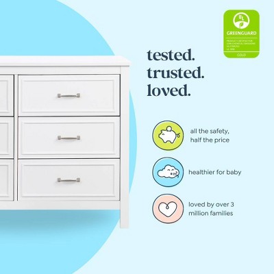 Charlie Classic White 6-Drawer Nursery Double Dresser