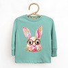 Bunny Face Textured Paint - Toddler Long Sleeve Graphic Tee - 2 of 4