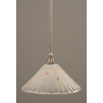Toltec Lighting Any 1 - Light Pendant in  Brushed Nickel with 12" Frosted Crystal Shade