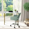 40" Home Office Computer Desk with Metal Base Marble/Brass - Teamson Home: Veneer Top, No Storage, Assembly Required - 3 of 4