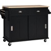 NicBex Kitchen Island with Wheels Folding Kitchen Island with 2 Sliding Door Storage Cabinets and 2 Drawers - image 3 of 4