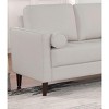 APRILSOUL Off-White Contemporary Style Loveseat, Leatherette Upholstered Bench Style Seating Bolster Pillows - 4 of 4