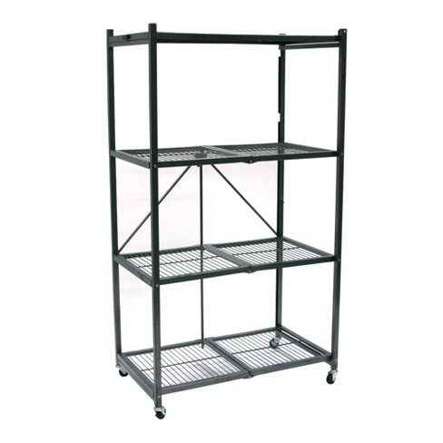 Origami General Purpose Foldable 3 Tiered Storage Rack Shelving Unit With  Wheels For Home, Garage, Or Office Organization, Pewter (2 Pack) : Target