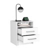 GlasFlength Nightstands Modern Two Drawer Bedside Table with Metal Handles Simple Design for Bedroom Storage, White, 15.7"*14.7"*19.9" - 4 of 4