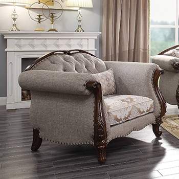 48" Miyeon Fabric Chair Cherry - Acme Furniture