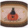 Earth Rugs Black Cat Pumpkin Oval Tread – 20"x30" Fall Braided Jute Rug with Halloween Motif - 3 of 3