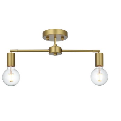 Elegant Lighting Zane 21.5 Inch Flush Mount in Satin Gold