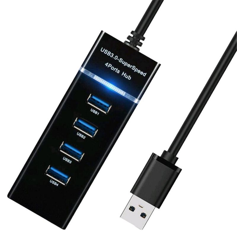 USB 3.0 Hub 4-Port Adapter Charger Data Sync Super Speed PC Mac Laptop Desktop, 4 of 5