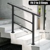 2 Pack Outdoor Stair Railing, 2-3 Steps Handrail for Outdoor Steps, Transitional Hand Rails, Metal Handrails with Installation Kit, Porch Railing Kit - 2 of 4