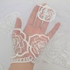 Anna-Kaci Women's Sheer Lace Neck Scarf with Embroidered Rose Floral Edging and Scalloped Trim Detail - 2 of 4