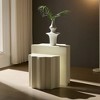 2PCS Fiberglass Wavy Edges Coffee Table Set with Sturdy Pedestal Base and No Assembly Required - 4 of 4