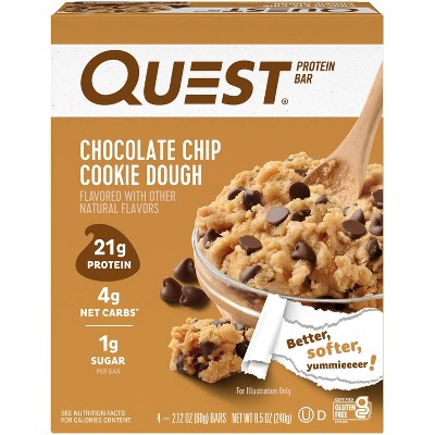 Quest Nutrition Nutrition Protein Bar - Chocolate Chip Cookie Dough - 4ct