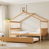 Kumasinova Kids House Bed with Trundle,Twin/Full Size Wooden Bed Frame with Roof,Headboards,Toddler Beds for Kid's Room,Bedroom - 2 of 4