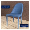 LeisureMod Dining Chair Upholstered in Leather with Metal Legs Set of 2 Seville Collection - 4 of 4
