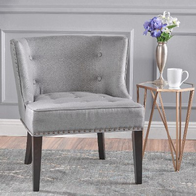 CAVINAS Contemporary Upholstered Accent Chair with Button Tufted Waffle Stitching & Nailhead Trim, Modern Armchair for Living Room, Bedroom