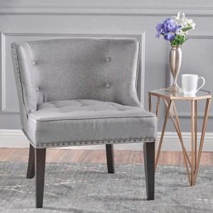 CAVINAS Contemporary Upholstered Accent Chair with Button Tufted Waffle Stitching & Nailhead Trim, Modern Armchair for Living Room, Bedroom - 1 of 4