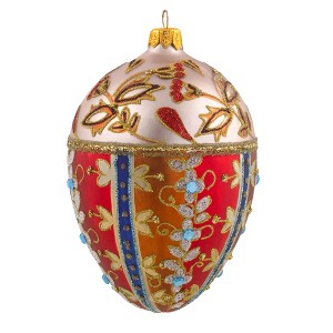 Miss Christmas 5.0 Inch Fabrege Egg With Royal Tapestry Pattern Christmas Tree Ornament , Christmas Decor Christmas, Easter, Spring (1PC) - 1 of 4