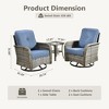 XIZZI Patio Furniture Sets Designed for Outdoor Relaxation, Comfy 3.5-Inch Cushions & 360° Swivel Action for Extra Comfort, 3 Pcs/Set, Denim Blue - 3 of 4