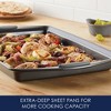 Rachael Ray 3pc Bakeware Nonstick Cookie Pan Set Gray with Sea Salt Gray Silicone Grips - 4 of 4