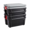 Rubbermaid 35 Gallon Black Action Packer Lockable Latch Indoor And