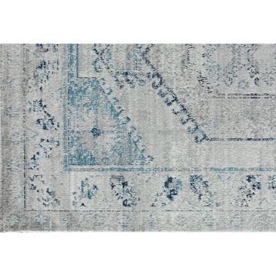 Misty Smoke Rectangular Synthetic Stain-Resistant Area Rug