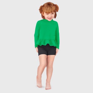 City Threads USA-Made Swim Peplum UPF 50+ Long Sleeve Girls Rashguard Tee - 1 of 4