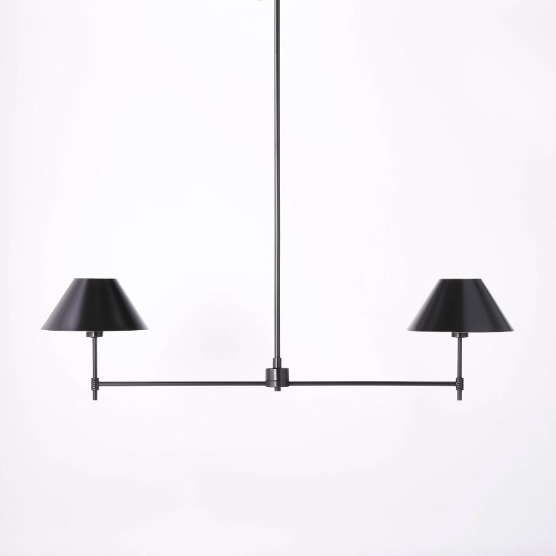 Metal Two Arm Shaded Chandelier Ceiling Light Black - Threshold&#8482; designed with Studio McGee, 1 of 7