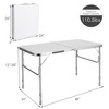 Costway 2PCS Folding Tables 8FT Height Adjustable Aluminum Picnic Table w/ Carrying Handle - image 3 of 4