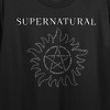Supernatural Logo Art (Front) and Verbiage (Back) Women's Black Graphic Crop Tee - 2 of 4