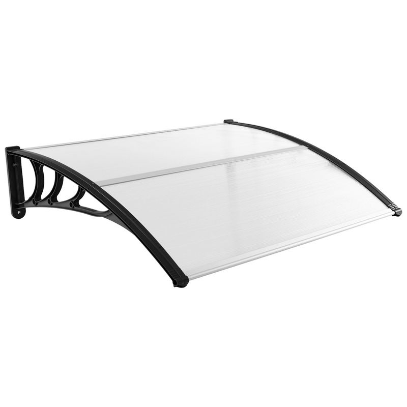 Costway 48" x 40" Window Outdoor Awning Door Canopy Exterior Awning Canopy Black/Grey, 1 of 10