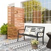 Outsunny Decorative Metal Outdoor Privacy Screen, Freestanding Privacy Fence Screen Outdoor Divider with Stand, 78" H x 48" W - 2 of 4