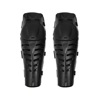 Unique Bargains Motorcycle Knee Elbow Pads Motorcycle Knee Guards with Adjustable Strap for Adults Black 2 Pcs