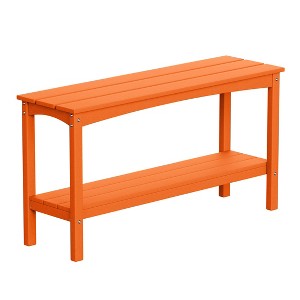 WestinTrends Malibu 55" All Weather HDPE Outdoor Patio Two Shelf Table - 1 of 4