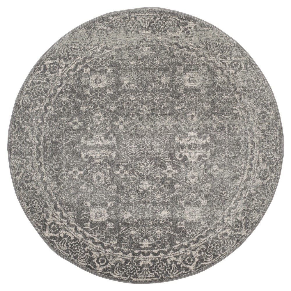 Evoke Rug - Gray/Ivory - (5'1inx5'1in Round) - Safavieh