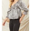 Women's Leopard Iridescent Babydoll Top - entro - 2 of 4