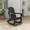 Adirondack Rocking Chair with Retractable Ottoman – Folding Outdoor Rocker Chair, Heavy Duty HDPE Material, Black (380lb Capacity) - 2 of 4