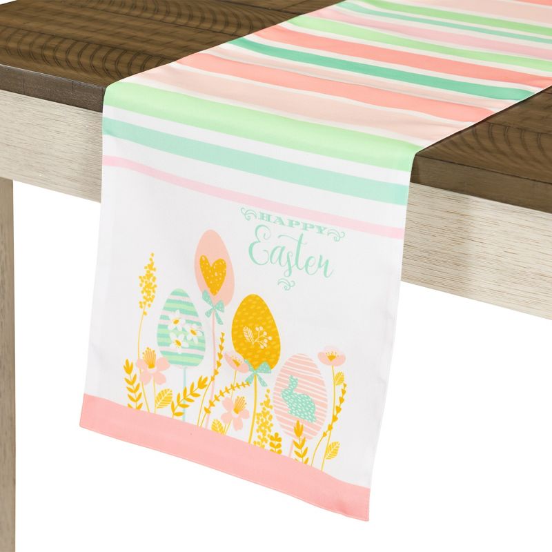 Northlight 72" Pastel "Happy Easter" Striped Table Runner, 5 of 6