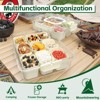 YIGII Divided Serving Tray with Lid and Handles 9 Compartments Snack Box Container Charcuterie Organizer Snackle Box Container for Candy,Nuts，Beige - 2 of 4