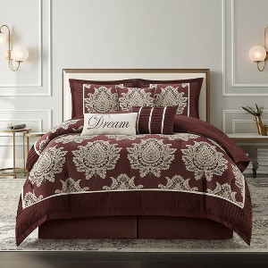 Nanshing 7pc Queen Therese Comforter Set Red - 1 of 4