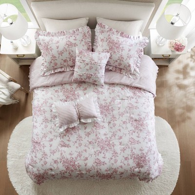Okak All Size 5-Piece Large Printed Bed Comforter Set with Decorative Pillows,Comfortable Lightweight Comforter Bedding Sets,Machine Washable