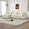 110" Modular Combination Cloud Sofa with Ottoman, Chenille Deep Seat L-Shaped Sectional Couch with Cushions, Modern Living Room Furniture - 3 of 4