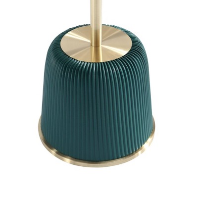Green Ridged Metal and Stone Accent Table Set