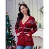 Women's Christmas Chunky Knit Cardigan Sweater Long Sleeve V Neck Button up Cardigan with Pocket Sweater Coat for Fall and Winter - 4 of 4
