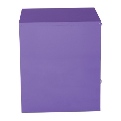 Purple Heavy-Duty Metal 3-Drawer Lockable File Cabinet