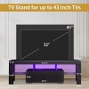 Entertainment Center TV Console Modern TV Stand for Maximum 43 Inch TV，Particle Board + Tempered Glass Table Stand with Storage for Bedroom - 2 of 4