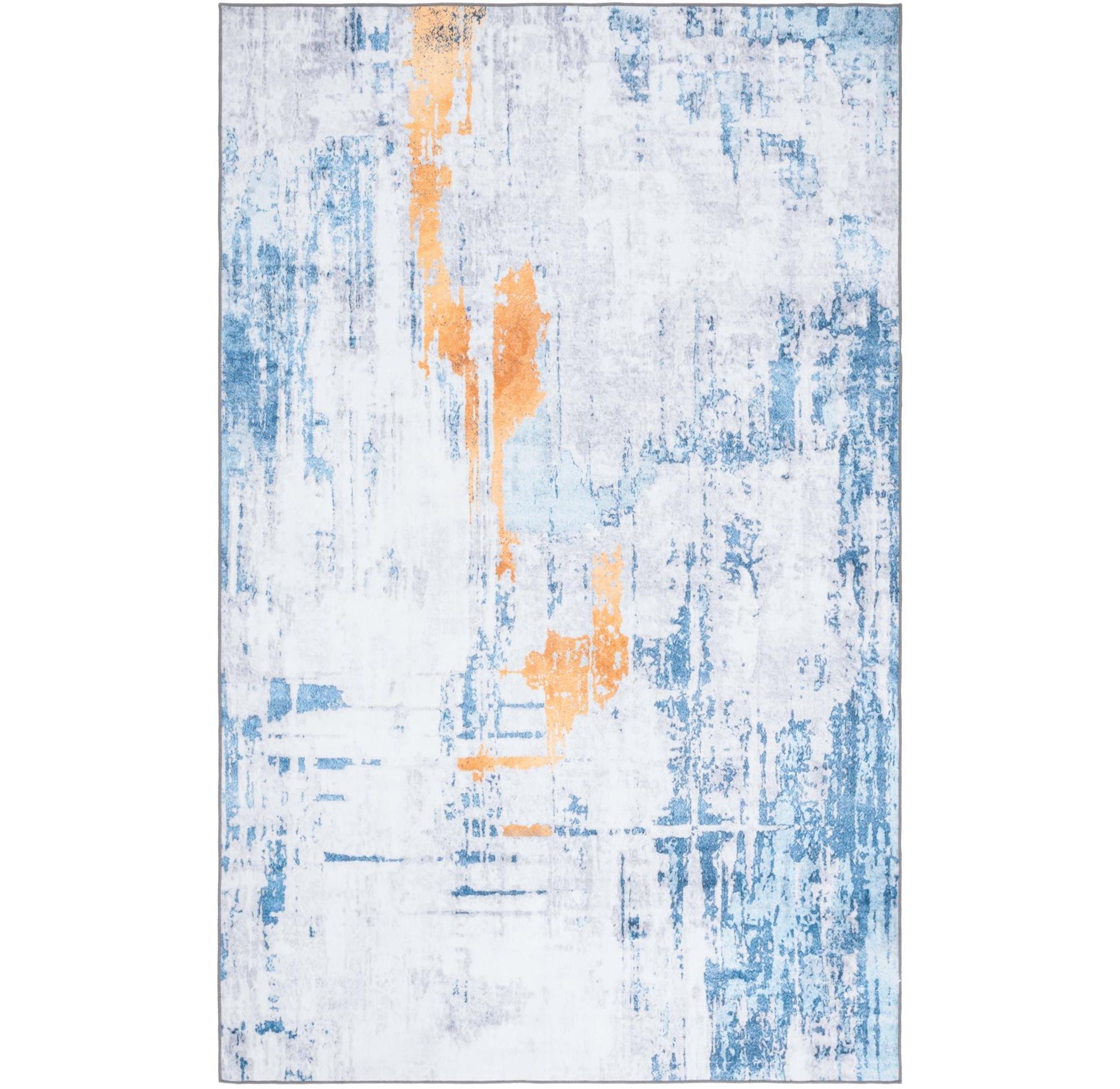 Santa Monica STM812 Machine Washable Skid-Resistant Power Loomed Indoor Area Rug - Grey/Blue - 8'x10' - Safavieh
