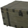 HomeRoots 22" Brown Reclaimed Wood Distressed Trunk Coffee Table - 4 of 4